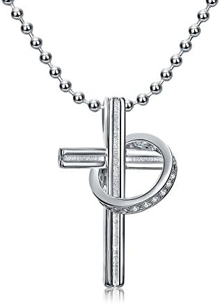 Women Trendy Jewelry Sterling Silver Cross Pendant Necklaces Clavicle Chain Exquisite Gift for Girls