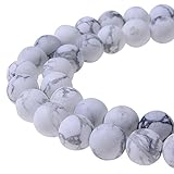 PLTbeads Gorgeous Black Stripe Howlite Natural Gemstone Loose Beads 8mm Matte Round Approxi 15.5 inch DIY Bracelet Necklace For Jewelry Making