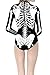 Timemory Women Digital Skeleton Print Tight Stretch One-Piece Swimsuit Bodysuit L/XL
