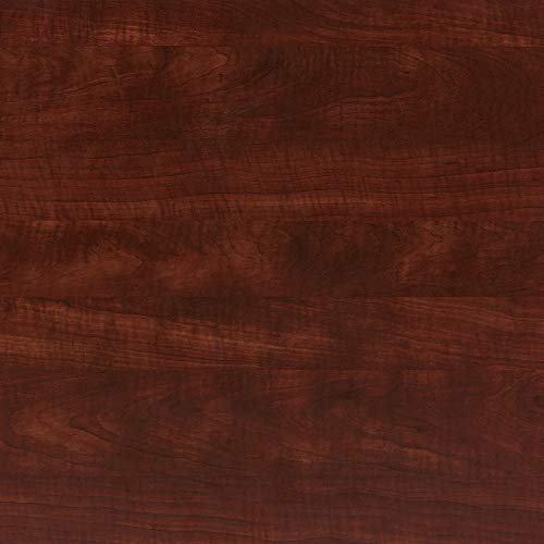 Sunon 41.3'' Dia Round Conference Table with X-Shaped Wood Panel Small Dining Table (Cherry)