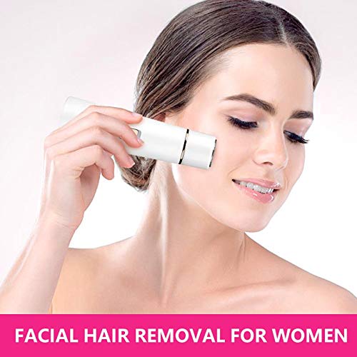 Facial Hair Remover For Women Rechargeable - Painless Waterproof Hair Removal Trimmer for Face, Peach Fuzz, Upper Lip and Armpit