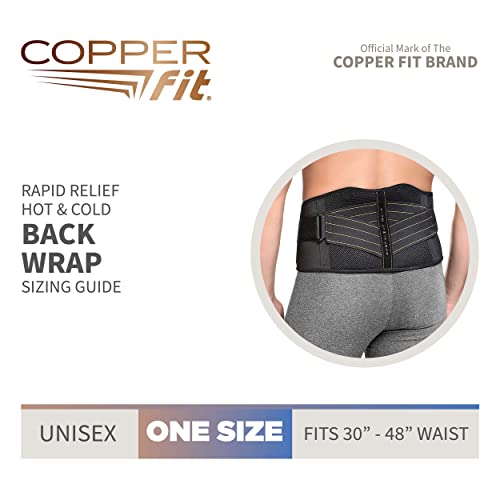 Copper Fit Unisex Adult Rapid Relief Back Support Brace with Hot/Cold