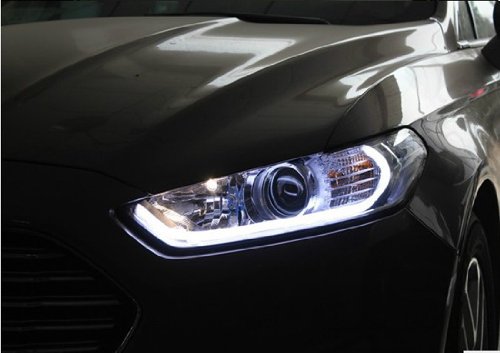 iJDMTOY Xenon White/Amber Yellow Switchback LED Tube Strip Lights For Headlight Retrofit w/ Even Lighting Illumination