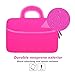 MoKo Fire HD 10 Inch Kids Tablet Sleeve Case Bag, [Shock-Proof] Zipper Handle Pouch Portable Neoprene Case Cover fits Fire HD 10 Plus 2021, Fire HD 10 Kids & Pro 2021 - Magenta