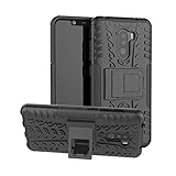 Xiaomi Pocophone F1 Case, Boythink Double-Layer Hybrid Shock Resistant Armor with Kickstand Protective Case for Xiaomi Poco F1 / Pocophone F1 (Black)
