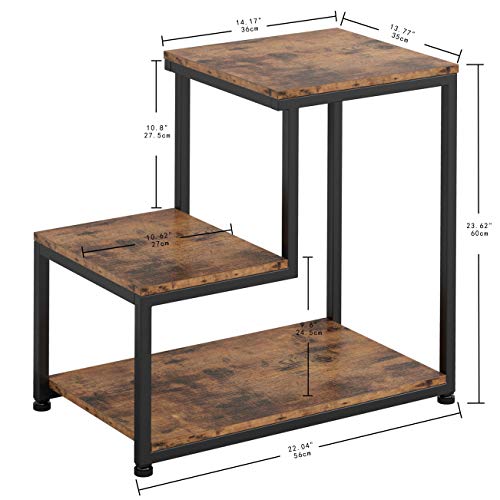 IRONCK Industrial Side Tables Living Room, 3Tier End Tables Bedroom