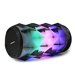 AXESS SPBL1049 Crystal Vibe LED Bluetooth Wireless Speaker with USB and Aux Line-in Support