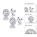 925 Sterling Silver Round Cubic Zirconia Halo Stud Earrings for Women