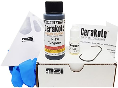 Tungsten H-237-45 Oven Cure, MSI Ceramic Firearm Paint Bundle - 45ml Ceramic Paint, Catalyst, Strainer, Gloves, Hanging hook, instructions and MSI instructional video. Factory Warranty.