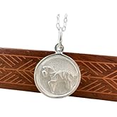 Jamber Jewels Origami Horse Disc Necklace in Sterling Silver with 16 Inch Chain