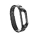 OLLIVAN for Xiaomi Mi Band 3 Replacement Strap, Miband 3 Replacement Band 16-22CM,Double Elastic Buckle Stainless Steel Metal Wrist Strap Wristband Watchband Bracelet for Mi Band 3(No Tracker) (Black)
