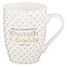 Christian Art Gifts Inspirational Novelty Ceramic Coffee & Tea Scripture Mug for Women: Strength & Dignity Encouraging Bible Verse Proverb, Gold Polka Dots, Lead & Cadmium-free Non-toxic Cup, 12 oz.