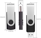 FEBNISCTE 32GB USB Flash Drive 10 Pack Black Swivel USB 2.0 Pendrive w/ Lanyards view 5
