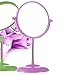 Bear Outdoor Makeup Vanity Mirror - Two-Sided 2X Magnifying Swivel Stand Up Natural Daylight(Purple)