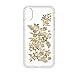 Speck Products Presidio Clear + Print Case for iPhone X, Shimmer Floral Metallic Yellow/Clear