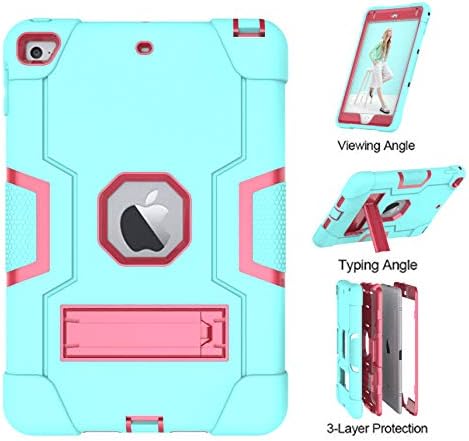 iPad Mini 5 Case,iPad Mini 4 Case,UZER Heavy Duty Shockproof Anti-Slip Silicone High Impact Resistant Hybrid Three Layer Armor Protective Case Cover with Kickstand for iPad Mini 5/ iPad Mini 4 7.9"