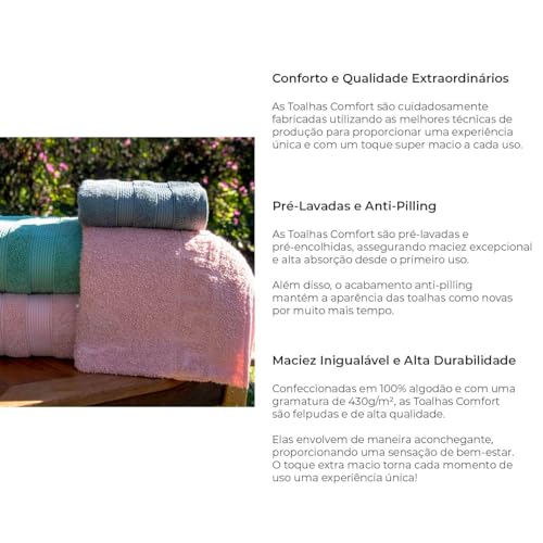 Kit 4 Toalhas de Rosto Fio Penteado Extra Macia - Comfort (KIT 2)