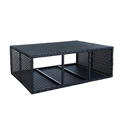 ESTEXO Pflanzkübel Blumentopf Poly Rattan Blumenkübel Hochbeet Übertopf Gartenmöbel (Schwarz) – Bild 7