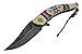 8.5 Native American Indian Spring Assisted Open Pocket Knife Damascus White FEATHER - Firefighter Rescue Pocket Knife - Hunting Knives, Military Surplus - Survival and Camping Gear