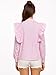 SheIn Women's Striped Ruffle Button Front Long Sleeve Blouse Medium Pink