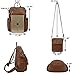 UTO Women Backpack Purse PU Washed Leather Ladies Rucksack Detachable Crossbody Shoulder Bag Black