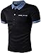 Whatlees Mens Hipster Casual Slim Fit Basic Polo Shirts Short Sleeve with Pocket/Tops T31-Black Large