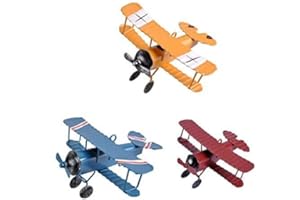 TTKBHHQ 3pc Vintage Metal Planes Model Iron Retro Aircraft Glider Biplane Pendant Model Airplane Kids Toy,Christmas,Home Decor,Ornament,Desktop Decoration