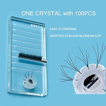 Eyelash Extension Supplies Lash Tray with 100 PCS Blooming Glue Cup Crystal Glass Acrylic Lash Tiles Strip Palett Holder Tools Jade Stone