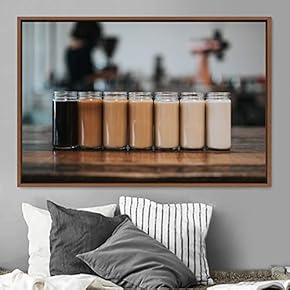 signwin Framed Canvas Wall Art Coffee Gradients Dark...