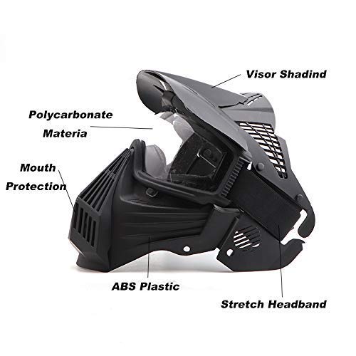 Anyoupin Paintball Mask, Airsoft Mask Full Face with Goggles Impact