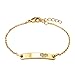 Lovearing 14k Gold Plated Brass Baby ID Cubic Zirconia Heart Rolo Link Chain Girls 6