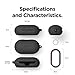 elago Silicone Hang Case for Galaxy Buds | Black | - | Full Body Protection | Anti-Slip Gel Pad | Supports Wireless Charging | Charging Window Not Covered | for Galaxy Buds