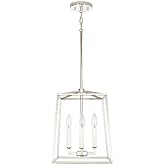 Capital Lighting 537641PN Thea Lantern Foyer Pendant, 4-Light 240 Total Watts, 15" H x 12" W, Polished Nickel