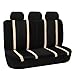 FH Group Full Set Cloth Car Seat Covers - Universal Fit, Low Back Front Seat Covers, Airbag Compatible, Split Bench Rear Seat, Washable Seat Cover for SUV, Sedan, Van Beige
