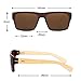 WISH CLUB Wood Square Handmade Sunglasses UV 400 Lenses Classical Style for Women and Men Adults Wooden Bamboo Vintage Light Retro Glasses (Brown)