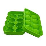 SPHTOEO Ice Ball Maker Mold Green Flexible Silicone Ice Tray Molds 4 X 4.5cm Round Ice Ball Spheres