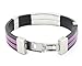 fashion charm Friendship Stainless Steel rubber silicone power slap bracelets making for men Purple