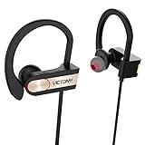 VICTONY Bluetooth Headphones,Wireless Sports Headphones,Sweatproof Running Gym Stereo Headsets Q7 (Gold)