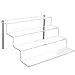 12-Inch W by 11.5-Inch D Clear Acrylic Shelf & Metal Cupcake Stand / 4-Tier Display Riser Rack