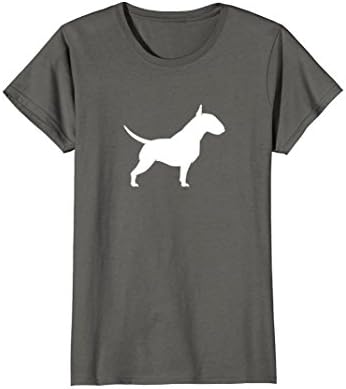 Womens English Bull Terrier Silhouette T-shirt XL Asphalt