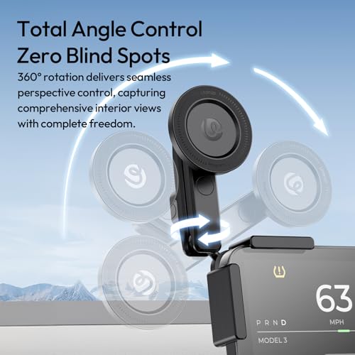 ULANZI Phone Mount for Tesla, Magnetic Car Phone Holder for Tesla 3/Y/S/X Screen Accessories, 360° Adjutable Strong Magnet Phone Mount for Car Compatible with iPhone 17 16 Pro Max, Tesla Accessories