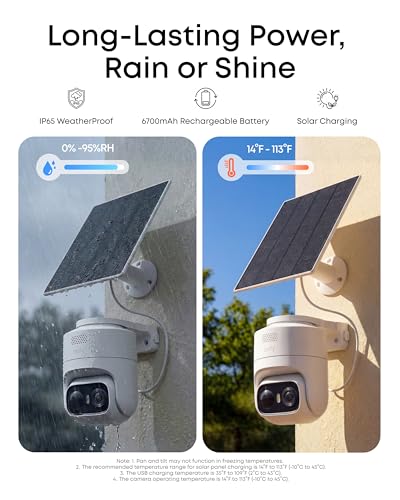 eufy Security eufyCam C37 Cámara de Seguridad Exterior Inalámbrica 2K Solar, 360° Pan & Tilt, Rastreo IA de Humanos/Mascotas/Vehículos, Panel Solar Flexible, Visión Nocturna a Color, Sin Mensualidad