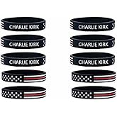 10 Pack Charlie Kirk A True Patriot Pray Justice Assassination Shooting Hero Freedom Merch USA Rubber Bracelets Silicone Wristbands Bracelets for Men&Women