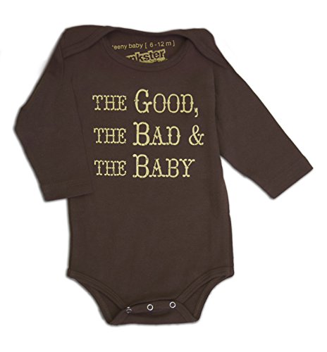 Punkster Baby Boys' THE GOOD, THE BAD, & THE BABY LS Punksie 6-12M Chocolate
