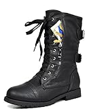 DREAM PAIRS Women's Terran Black Mid Calf Built-In Wallet Pocket Combat Boots - 6 M US
