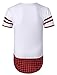 LILBETTER Mens Hipster Hip Hop Longline Jersey T-Shirt (White Red M)