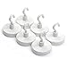 CMS MAGNETICS - (6-Pack 32mm Ceramic Hooks White 5-Pound Sheer and 13-Pound Pull Force Rating, Strong Magnet Hooks for Office, Refrigerator, Magnetic Board, Closets