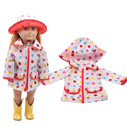 image for Rucan Doll Raincoat Hat Shoes Clothes for 18 Inch American Girl Doll A