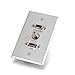 C2G 41034 HDMI, VGA and 3.5mm Audio Pass Through Single Gang Wall Plate, Brushed Aluminum