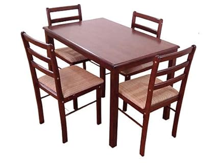 T2A Furniture Wooden Matte - Finish Rectangular Brown Dining Table for 4 Person